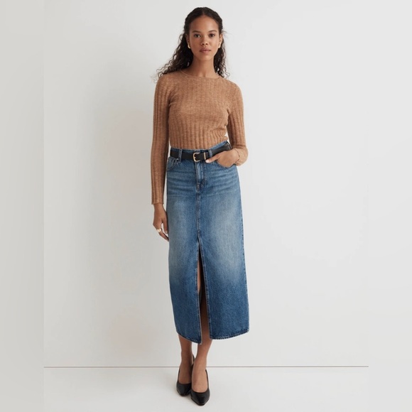 NWT Madewell Denim Mid-Rise Maxi Skirt in Pratt Wash - Picture 6 of 9